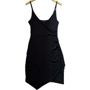 Goldray Women's One Piece Swim Dress Wrap Front Sleeveless Size PM Black Stretch